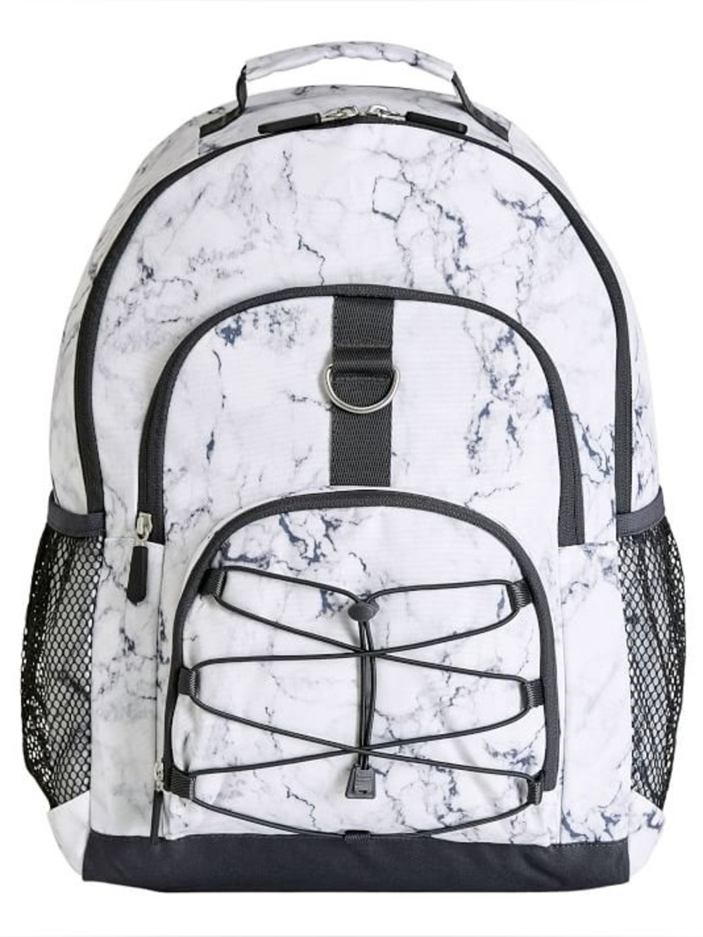 EXCELLENT Pottery Barn Teen White black Marble print quarry backpack XL - Picture 1 of 11
